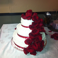 Small Tier Round Wedding Cakes Fresh Red Roses