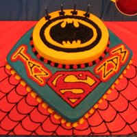 Spiderman, Superman, And Batman Oh My Sons birthday cake, he couldnt make up his mind what superhero he wanted so i gave him all lol. Decorated in BC.