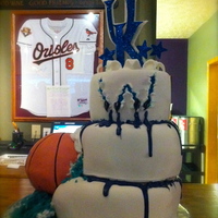 Kentucky Wildcats Basketball Cake Basketball Is Cake Inside Cake Is Bluew Scratched With Cats Claws Coming Out Bleeding Blue Top I Kentucky Wildcats Basketball Cake, basketball is cake, inside, cake is BLUE&hellip;&hellip;"W" scratched with cats claws...