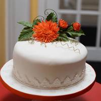 Birthday Cake With Dahlia Birthday cake with dahlia.