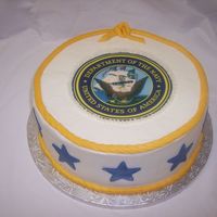 Navy Cake Chocolate fudge cake with buttercream icing and fondant accents (Edible image transfer). It was my first edible image. I bought three of...