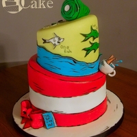 Dr. Seuss Cake Cake is a donation to the 2nd grade graduation party at our local school. Satin ice fondant. Mad dadder pans. Americolor gel paste for...