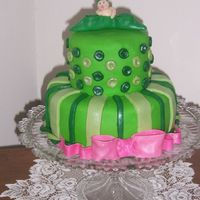 Pea Pod Baby Shower Created for my cousin's baby shower. MMF covered chocolate and funfetti cake.