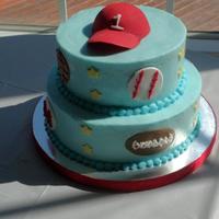 Sports Cake Boy's First Birthday 6", 8" buttercream, fondant accents