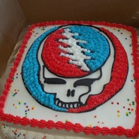 Greatful Dead Deadhead Cake Cake for a Greatful Dead Deadhead. Frosting is buttercream