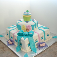 It's A Boy Baby Cake This was a rush cake that was a delight to make. The cupcake on top was from Hallmark.