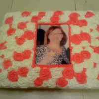 Pink And White Roses Memorial Cake