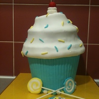 Giant Cupcake Giant cupcake made for my work's Australia's Biggest Morning Tea which raises money for cancer research. The cake is dark choc...