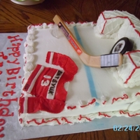 Datzyuk Jersery Cake jersey formed from gumpaste, hockey net all cake