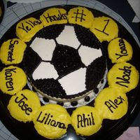 Soccer Team Cupcake Platter This is a cupcake platter for a kid's soccer team. The "soccer ball" is 8' WASC and the cupcakes are marble with each...