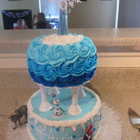 Disney Frozen all buttercream, used electric blue for the different shades of blue.