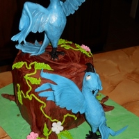 Disney Rio Vanilla Sponge cake with Fondant figures