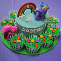 My Little Pony Theme Cake Buttercream frosting with fondant accents