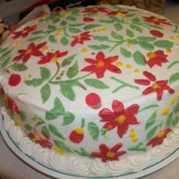 Simple White Cake With Buttercream Icing Tried To Stencil It simple white cake with buttercream icing. Tried to stencil it.