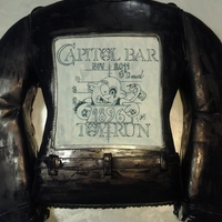 Motorcycle Jacket This cake was made to look like the back of a motorcycle jacket. It was for a toy run to benefit kids during christmas.