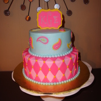 6 And 8 Inch Buttercream Cake With Fondant Accents 6 and 8 inch buttercream cake with fondant accents