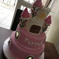 A Cake For A Princess. the cake is decorated with images of the birthday girl from a baby to a beautiful four year old. I painted over the photos for these...