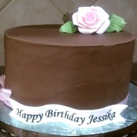 Chocolate Ganache Covered this was a chocolate cake with ganache making a decadent cake.