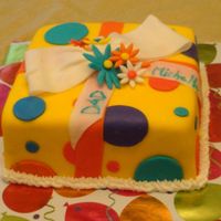 Giftbox Cake This was my first shot at working with fondant and buttercream cake. I made a white square cake with strawberry filling and iced with...