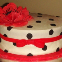 Black & White Cake Red Velvet Cake with Cream Cheese Frosting Filling. Covered in Cream Cheese Fondant and Embellishments are made of Fondant. All Cake...