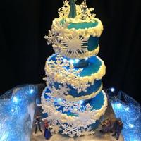 Frozen Snowflake Cake Made this for my littlest one's 5th birthday. She saw a picture of a similar cake & INSISTED that was the one for her. Royal icing...