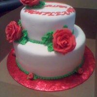 60Th Birthday All fondant, (1st time gumpaste rose attempt)