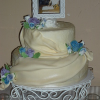 30Th Anniversery Vow Renewl Cake this a cake i made for my friends vow renewel ceremony chocolate cake bottom teir styro on top iced in cream cheese buttercream with...