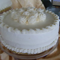 50Th Wedding Anniversary All buttercream with rose pedals dusted in gold. TFL