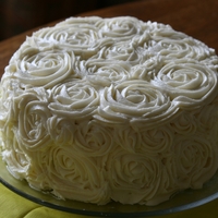 White Rose Cake This was my first attempt at I Am Baker's Rose cake. It turned out ok - needs some practice!
