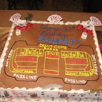 Casino Craps Birthday Cake This was a cake i made for a friend who had a casino themed and wanted to see if i could make a craps cake with playing cards, dice, and...