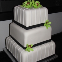 Green Orchid Wedding Cake 