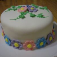 Fondant Flower Cake This was my 2nd fondant cake, I thought it went really well.