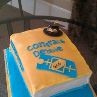 Graduation Book Cake Two books, two separate flavors. Letters created with Cricut Cake Mini