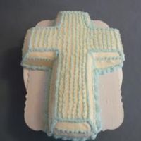 Christening Or First Communion Cake I found the pan on sale at Walmart and figured it would be perfect for a communion or baptism or even an easter cake.