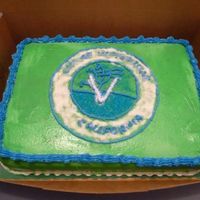 Potluck Work Cake This is the same cake as the pineapple one, minus the pineapple. lol This time it didn't collapse. Hooray! It still tasted awesome...