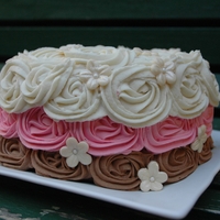 Neopolitan Rose Swirl Cake Inspired by I am Bakers rose swirl cake.