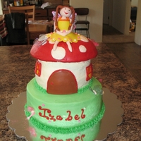 Fairy On A Mushroom Fairy cake for my niece, all edible