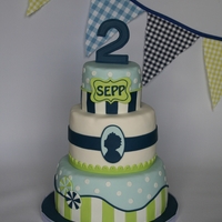 Birthday Cake I made this cake for my little son's birthday. In the middle I made his own head out of fondant.