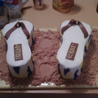 Lsu Flip Flop Birthday Cake LSU flip flop chocolate cake for a flip-flop wearing LSU fan!