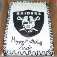 Go Raiders! Made this for my brother's bday. All buttercream with frozen buttercream transfer.