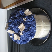 18Th Birthday Purple And Champagne Large cupcake with roses and "butterflies"