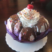Ice Cream Sundae All cake with an edible sugar bowl.