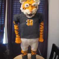 Bengals Mascot Created From Cake Modeling Chocolate And Cereal Treats Bengals mascot created from cake, modeling chocolate and cereal treats.