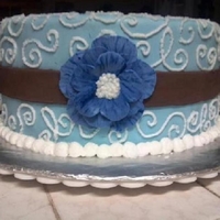 Mom's Scrollwork And Flower Cake My mom's birthday cake. It was inspired by qriosaq's glam single flower cake. Tfl :-)