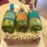 Wine Themed Cake For 3 Ladies In A Wine Group Custom Sugar Bottles With Edible Labels One For Each Of The Birthday Girls Cake Was Lemon Wit... Wine themed cake for 3 ladies in a Wine Group.Custom sugar bottles with edible labels one for each of the birthday girlsCake was lemon with...