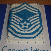 Smsgt Promotion Cake Usaf This is a cake for a promotion party for SMSgt. Yellow cake with chocolate buttercream filling. Inspired by thomaslsc.