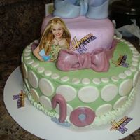 Hannah Montana Green N Pink Cake 