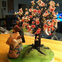 Cherry Blossom Wedding Topper My sister asked me to make her friend's a Japanese inspired wedding topper. My first "real people" figurines! Tree is made...