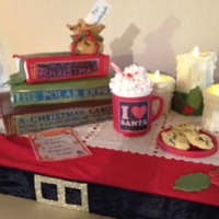 Christmas Book Cake Made this as a donation to our Library's cake walk. All is edible but the base and the candle "flames".