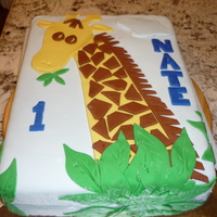 Giraffe Giraffe cake for a first birthday.